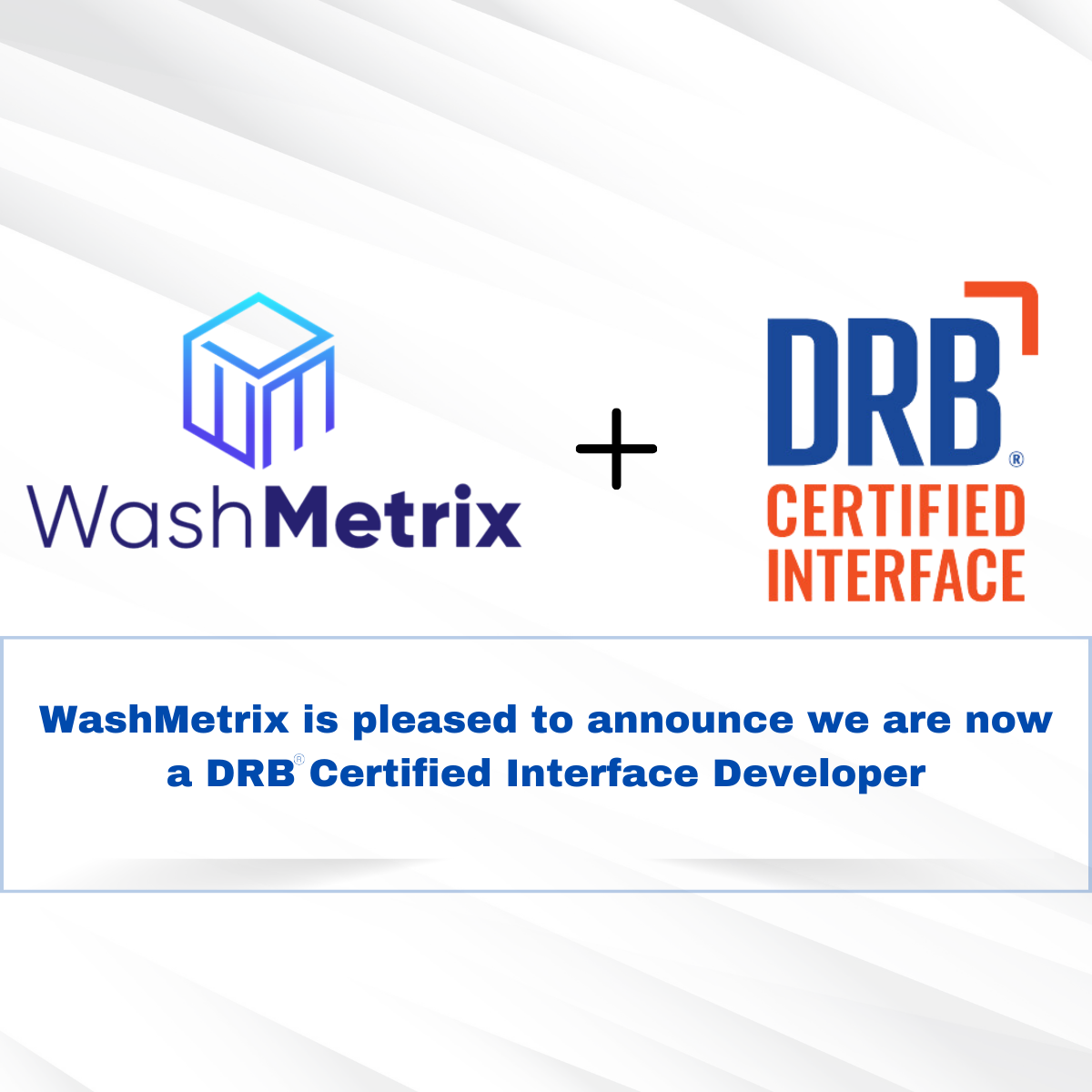 WashMetrix becomes a DRB® Certified Interface Developer